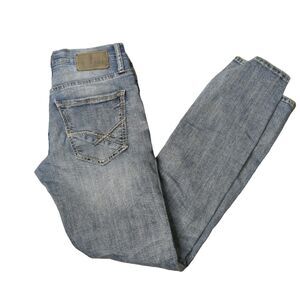 BKE Carter Men’s Bootleg Cotton Stretch Distressed Blue Denim Jeans 28R